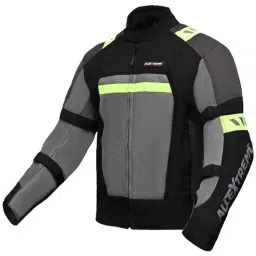AllExtreme BAZOOKA Black &a; Neon Green Unisex All Weather Adult Motorcycle Riding Jacket with Protection Back &a; Elbow, Guard Reflective Stickers &a; Abrasion Resistance, Size: 2XL-image-23