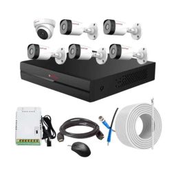 CP Plus 2.4MP Full HD Audio Indoor &a; Outdoor CCTV Combo Kit with 8Ch DVR, 5 Bullet 1 Dome Camera, 8Ch SMPS, 70m Copper Cable &a; Connectors-32
