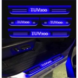 SureStrive 4 Pcs Acrylic Car Side Footstep Set with Blue LED Door Sill Scuff Plate for Mahindra Tuv300 All Model-15