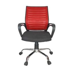 Rajpura Boom Medium Back Black &a; Red Centre Tilt Mechanism Revolving Office Chair-image-41