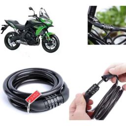 Auto Pearl PVC &a; Plastic Black Combination Cable Lock for Versys 650, 844-picture-1
