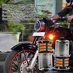 Miwings Super Bright 360° Reflecting 21 SD Led Indicator Bulbs Light Only For Royal Enfield Bikes Amber Color-Set Of 4 image 2