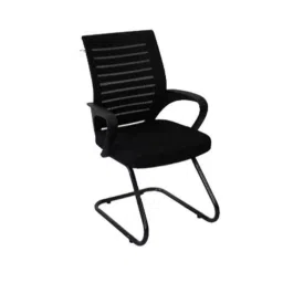 Arko Black Medium Back Fixed Push Back Visitor Chair, 904Fix-image-57