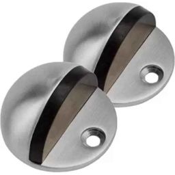 Senkiddpro Stainless Steel &a; Rubber Chrome Finish Floor Mounted Half Moon Door Stopper with Screws (Pack of 2)-picture-40