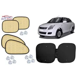 Auto Pearl 5 Pcs PVC &a; Mesh Beige Window &a; Front Sun Shade Set for Maruti Suzuki Swift Dzire Type 1-picture-9