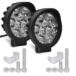 AllExtreme EX9FNW2 2 Pcs 9 LED 3 inch Round White Waterproof Spot Fog Light with Mounting Bracket Set-10