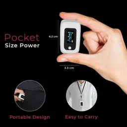 MCP 1.5V Ultra White Finger Pulse Oximeter with Oxygen Saturation Monitor, LCD Display &a; 2 Pcs AAA Battery, BM2000A image 3