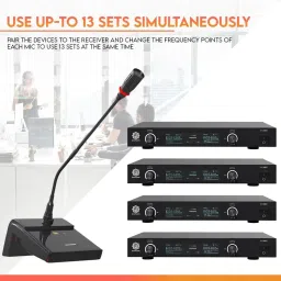 digimore D-610 UHF Dual Wireless Gooseneck Mic 300ft Range For Meeting & Lecture Microphone image 4