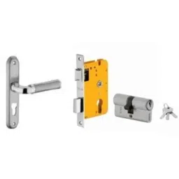 Dorset HL Series Inspire 70mm Stainless Steel Silver Chrome Finish Door Handle Lock Set with Both Side Key Cylinder-picture-36