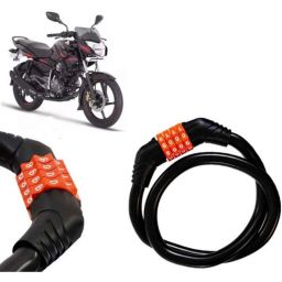 Auto Pearl Black &a; Orange 4 Digit Anti-Theft Combination Number Lock for Pulsar 135 BS6-picture-22