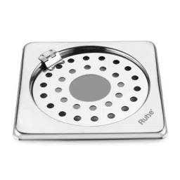 Ruhe 6x6 inch Stainless Steel Glossy Finish Plain Neon Square Floor Drain with Hole &a; Hinged Grating Top, 16-0509-60-picture-39