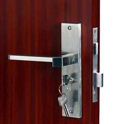 Homexpert MG306 8 inch 60mm Stainless Steel Satin Finish Cylindrical Plate Both Side Key Mortise Door Lock Set-image-61