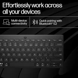 HP 350 Compact Multi-Device Bluetooth Standard Multi-device Keyboard Compatible with Desktop, Laptop, Tablet, iPad, Mac connectivity (upto 3 devices) with 2 years battery life image 4