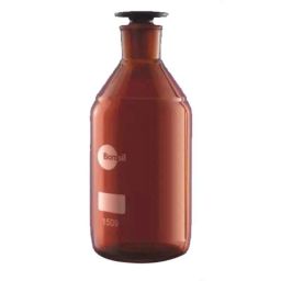 Borosil 1000ml Narrow Mouth Amber Glass Reagent Bottle with I/C Stopper, 1509029-picture-24