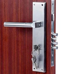 Homexpert MG303 10 inch 60mm Stainless Steel Satin Finish Cylindrical Plate Both Side Key Mortise Door Lock Set-image-15