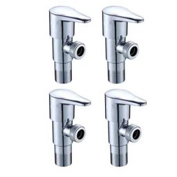 IRIS Prime Brass Chrome Finish Angle Cock Valve with Wall Flange (Pack of 4)-45