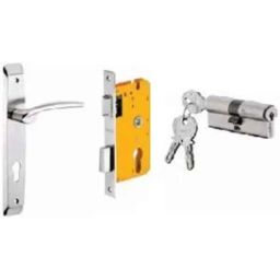 Dorset ML Series Letizia 60mm Stainless Steel Silver Chrome Finish Door Handle Lock Set with Both Side Key Cylinder, ML LET-picture-14