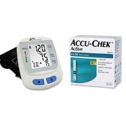 Dr. Morepen BP-09 Blood Pressure Monitor &a; Accu-Chek Active 100 Test Strips-88