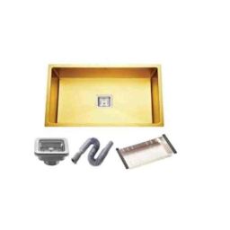 Rigwell Lifetime 24x18x10 inch Gold Matt Finish Stainless Steel Single Bowl Handmade Sink-image-36