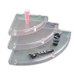 Drizzle 7x9x11 inch 3 Tier Crystal Frosted Corner Shelves for Bathroom, A3CORFROSTED-picture-23