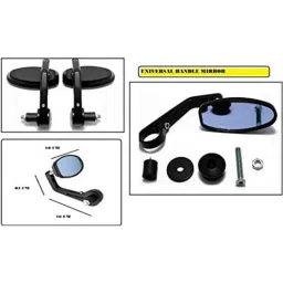 Meenu Arts Handle Bar End Side Mirror Rear View Ovel Mirror for KTM Duke1190 (Set of 2)-79