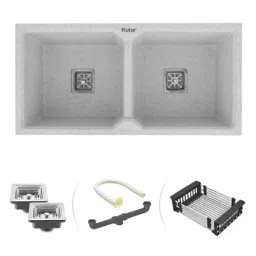 Ruhe 45x20x9 inch Quartz Sand Pluto Finish Double Bowl Kitchen Sink, 13-0319-04-picture-31