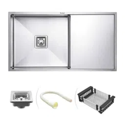 Ruhe 37x18x10 inch Stainless Steel Matt Finish Single Bowl Handmade Kitchen Sink with Drainboard, 13-0203-01-EX-picture-33