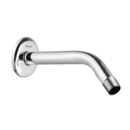 Ruhe 12 inch Stainless Steel Chrome Finish Wall Mounted Round Half Bend Shower Arm with Flange, 14-0101-07-picture-44
