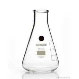 Borosil 125ml Narrow Mouth Erlenmeyer Conical Flask, 4980017-17