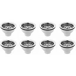 Spazio 4 inch Stainless Steel Chrome Finish Sink Waste Coupling (Pack of 8)-picture-43
