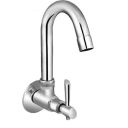 Oleanna Fancy Brass Chrome Finish Silver Wall Mounted Sink Tap Faucet-image-109