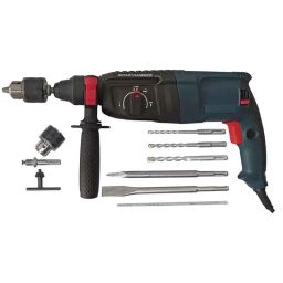 Farmo Tools SJ-26 1500W 26mm 2-26 RE Reversible Rotary Hammer Drill with 3 Hammers Bits &a; 2 Chisels-29