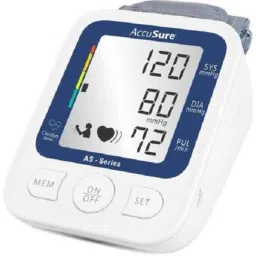 AccuSure AS White &a; Blue Automatic Blood Pressure Monitor-35