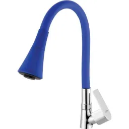 Neelkund Arya Smart Brass Blue Chrome Finish Flexible Swan Neck Pillar Tap with 360 deg Flexible Silicon Hose &a; Dual Flow-picture-18