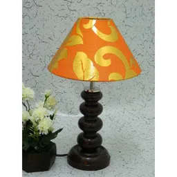 Tucasa Smart Wooden Table Lamp with Orange &a; Gold Shade, LG-1065-image-80