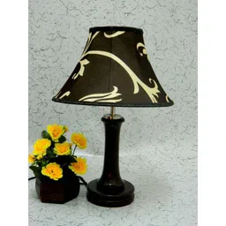 Tucasa Modish Wooden Table Lamp Polysilk Brown &a; Off White Shade, LG-1019-image-49