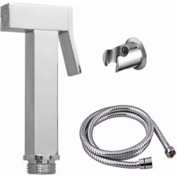IRIS Aris Brass Chrome Finish Health Faucet with Flexible 1m Stainless Steel Tube &a; Wall Hook-picture-3