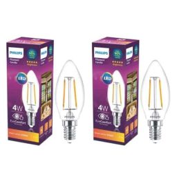 Philips Filament Candle 4W E14 Warm White LED Bulb (Pack of 2)-43