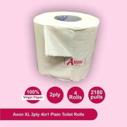 Axon 545 Pulls 10x10cm 2 Ply XL 4-in-1 Plain Toilet Paper Roll, AXL4 (Pack of 4) image 3
