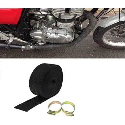 AOW Black Silencer Wrap Bike Exhaust Shield Universal for All Bikes (Length : 3 Mtrs) W-87-16