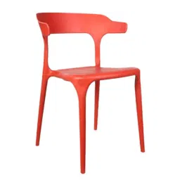 Rose Vision Plastic Red Medium Back Cafe Chair with Backrest (Pack of 2)-14