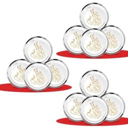 Classic Essentials CE-12 12 Pcs Stainless Steel Permanent Laser Peacock Design Dinner Plate Set (Pack of 3)-17