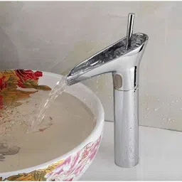 Aquieen Luxury Series Brass Chrome Silver Extended Body Hot &a; Cold Basin Mixer Tap-image-85