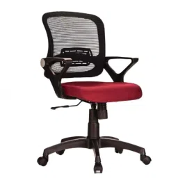 HUMAN METHOD BLOSSOM MB Medium Back Alloy Steel &a; Nylon Maroon Executive Chair with Fixed Arms, HMBL03-EC-image-56