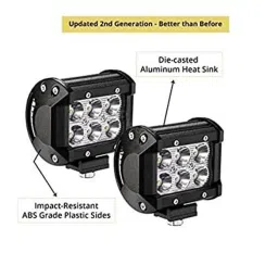 AOW 6 LED Bar Light Universal Bike Car Fog Light, Work Light Aluminum SMD LED Bar Light for Bikes Cars SUV ATV - Fitting Inside, Set of 2 (24W) T-6-38