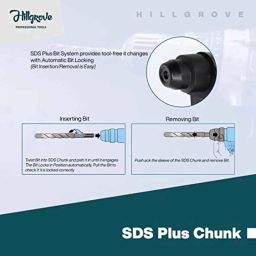 Hillgrove 750W Forward &a; Reverse Rotation Hammer Impact Drill Machine with 3 Bits &a; Gloves, HGCM1184 image 5