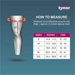 Tynor OA Neoprene Left Varus Knee Support, Size: XXL image 4