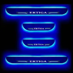 Car Accessories Hub 4 Pcs Acrylic Black Sill Scuff Plate Set with Blue LED for Maruti Suzuki Ertiga Type-1 Old-image-30