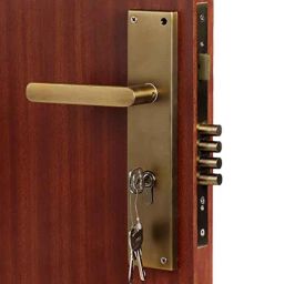 Voltizi ‎Stainless Steel ‎Antique Brass Finish Mortise Bedroom Door Lock Set with 4 Latches, Both Side Key Cylinder &a; Pull Handle, MG304-image-44