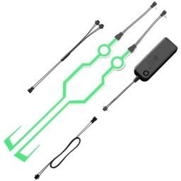 AllExtreme EXHNL1G EL LED Helmet Green Strip Light with 3 Modes Flashing Night Bike Riding Signal Sticker-19